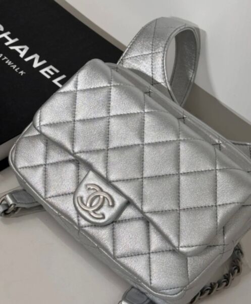 Chanel Backpack AS4621 Silver 6