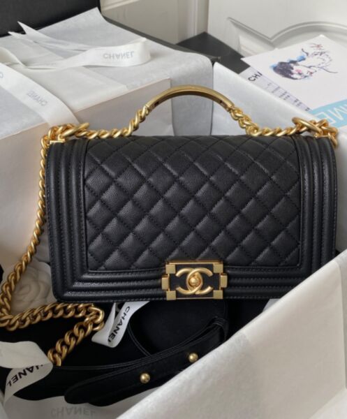 Chanel Boy Chanel Flap Bag With Handle A94804 Black 2