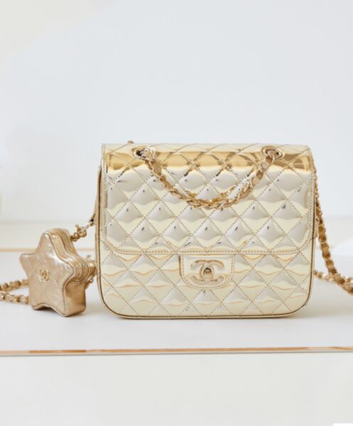 Chanel Backpack & Star Coin Purse AS4649 Golden 2