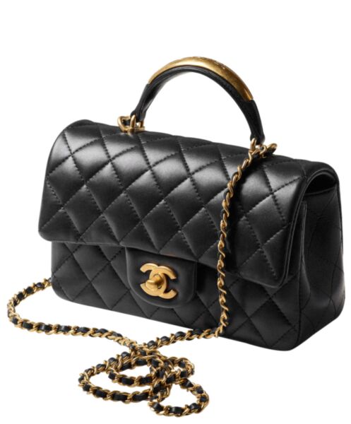 Chanel Mini Flap Bag With Top Handle AS2431 Black