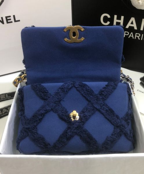 Chanel 19 Flap Bag AS1160 Dark Blue 09