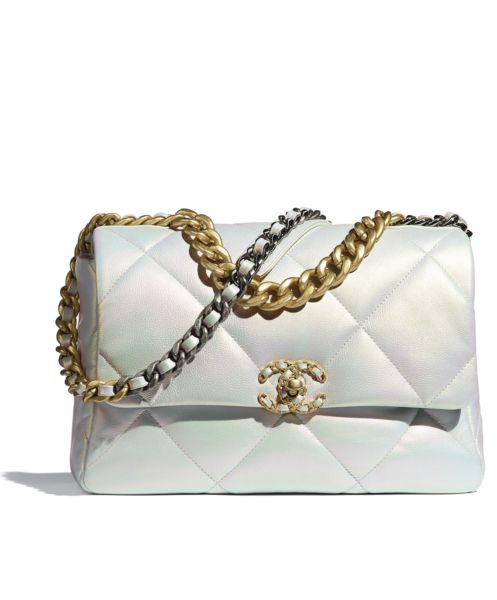 Chanel 19 Large Flap Bag AS1161 Cream