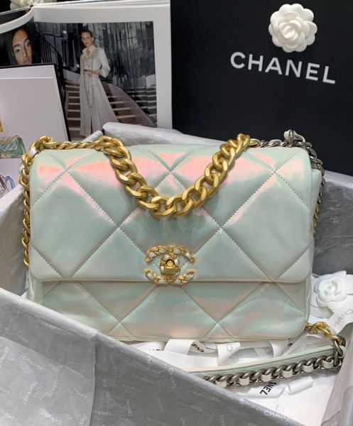 Chanel 19 Large Flap Bag AS1161 Cream 02