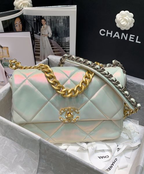 Chanel 19 Large Flap Bag AS1161 Cream 03