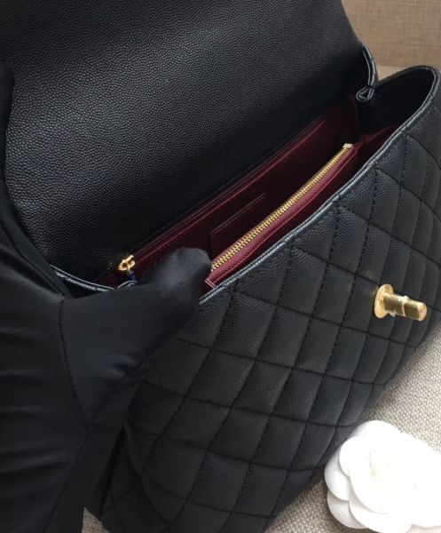 Chanel Flap Bag With Top Handle A92991 Black