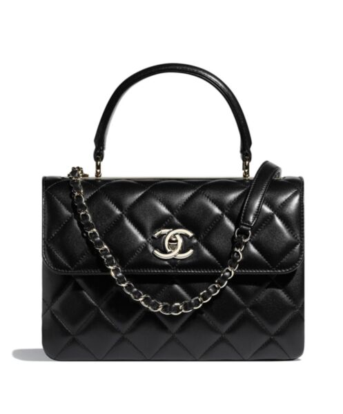 Chanel Flap Bag With Top Handle A92236 Black