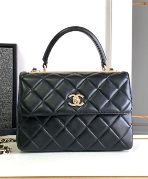 Chanel Flap Bag With Top Handle A92236 Black 2