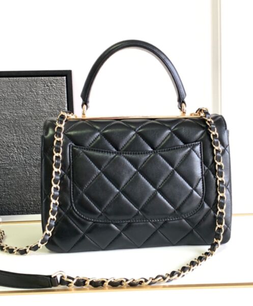 Chanel Flap Bag With Top Handle A92236 Black 4