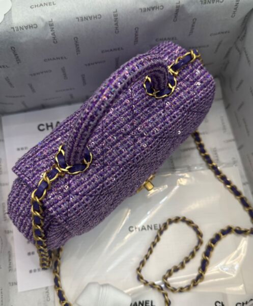 Chanel Small Bag With Top Handle AS4573 Purple 8