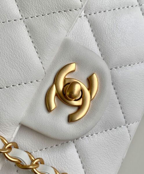 Chanel Small Flap Bag With Top Handle AS4679 White 6