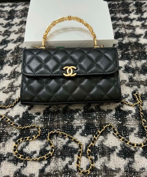 Chanel Flap Phone Holder With Chain AP2946 Black 2