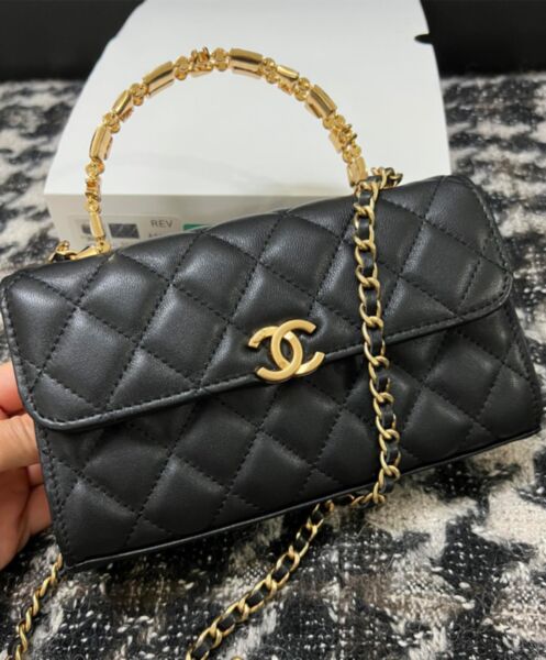 Chanel Flap Phone Holder With Chain AP2946 Black 3