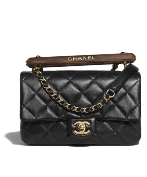 Chanel Small Flap Bag With Top Handle AS4151 Black