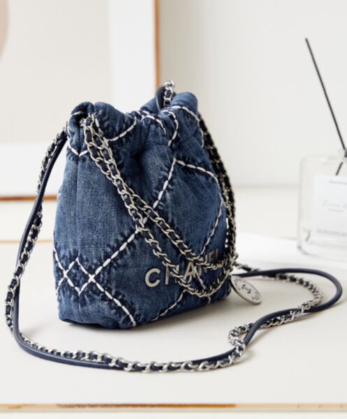 Chanel 22 Mini Handbag AS3980 Blue 3