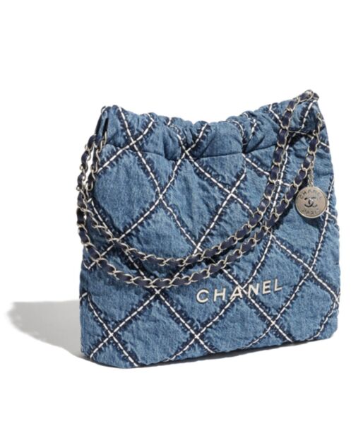 Chanel 22 Small Handbag AS3260 Blue