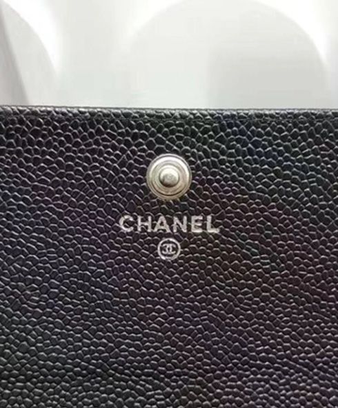 Chanel Quilted Flap Wallet in Caviar Black