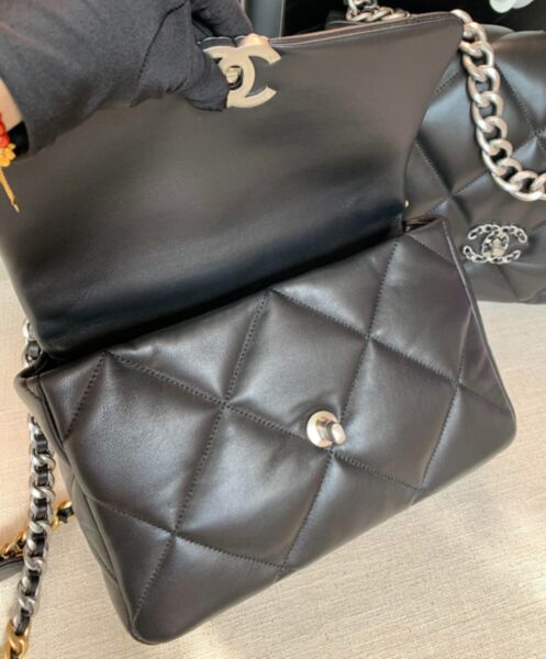 Chanel 19 Large Handbag AS1161 Black 9