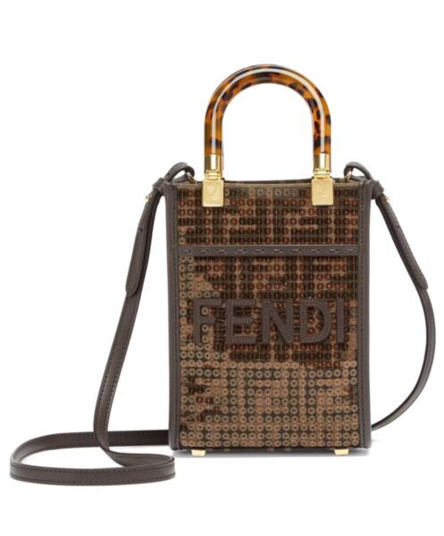 Fendi Mini Sunshine Shopper 8BS051 Dark Coffee