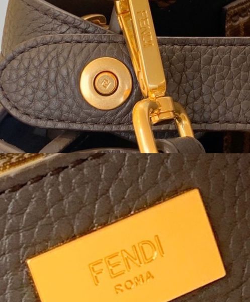 Fendi Peekaboo Iconic Essential Calf Leather Bag 7VA476 Dark Coffee
