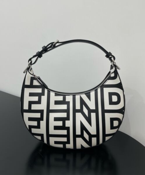 Fendi Fendigraphy Small Two-tone printed leather Fendi Roma Capsule Bag 8BR798 Black 4