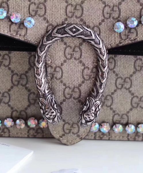 Gucci Dionysus GG Supreme shoulder bag with crystals 400249 