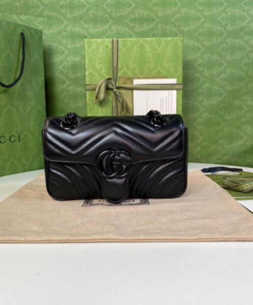 Gucci GG Marmont Quilted Mini Bag Black 2