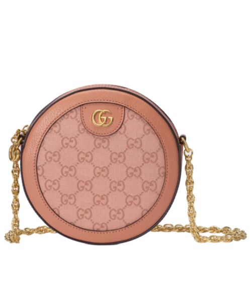 Gucci Ophidia GG Mini Round Shoulder Bag 550618 Pink