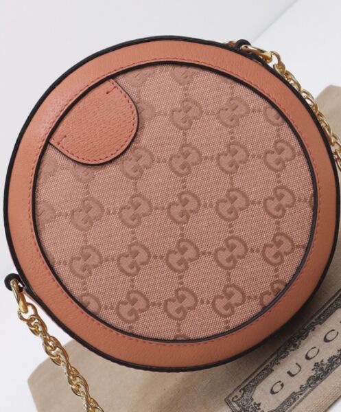 Gucci Ophidia GG Mini Round Shoulder Bag 550618 Pink 8