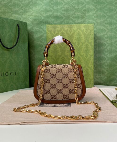 Gucci Bamboo 1947 Mini Top Handle Bag 735116 Coffee 5