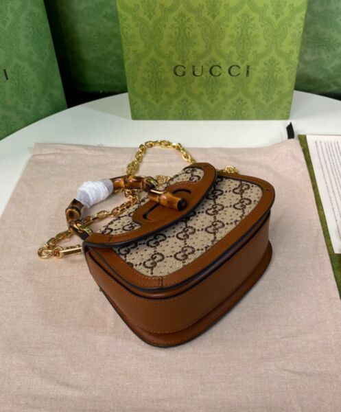Gucci Bamboo 1947 Mini Top Handle Bag 735116 Coffee 6