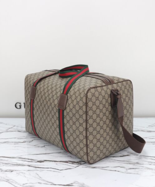 Gucci Large Duffle Bag With Web 758664 Dark Coffee 3