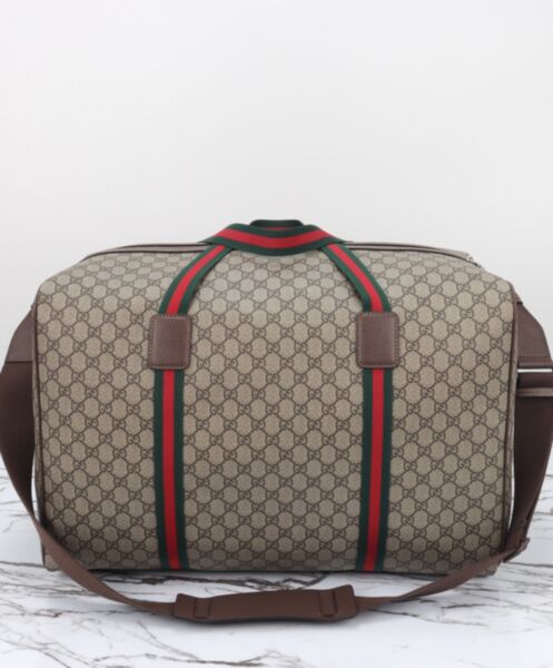 Gucci Maxi Duffle Bag With Web 760152 Dark Coffee 4