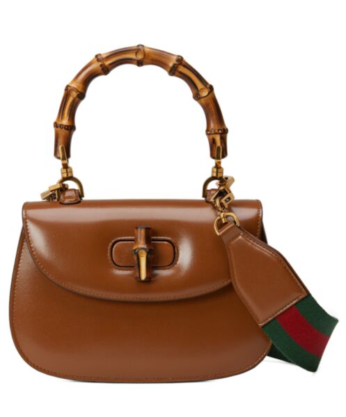 Gucci Small Top Handle Bag With Bamboo 675797 Coffee