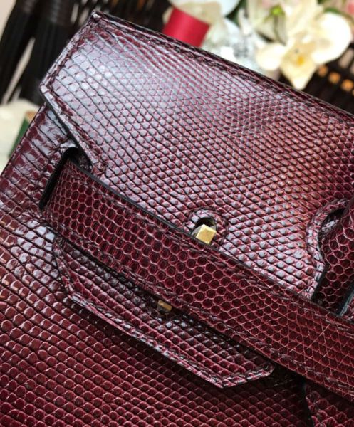 Hermes Birkin 30 Rouge Exotic Lizard Bag 