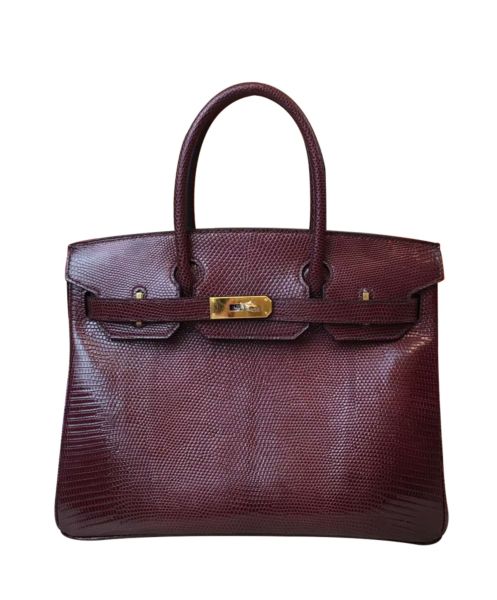 Hermes Birkin 30 Rouge Exotic Lizard Bag 