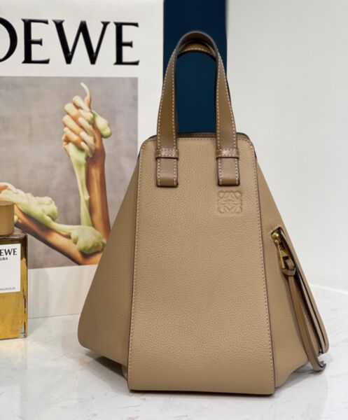 Loewe Small Hammock Bag In Soft Grained Calfskin Gray 3