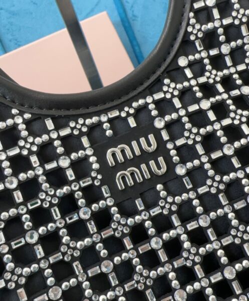 Miu Miu Satin Handbag With Synthetic Crystals 5BA281 7