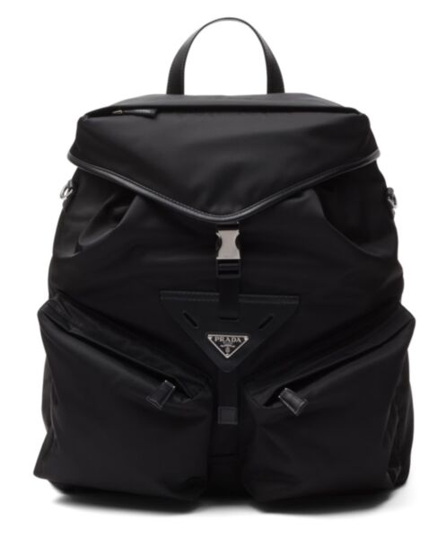 Prada Re-Nylon And Leather Backpack 2VZ108 Black