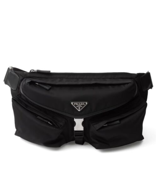 Prada Re-Nylon And Leather Shoulder Bag 2VH175 Black