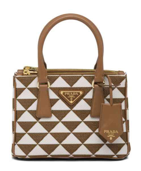 Prada Galleria Embroidered Jacquard Fabric Micro-bag 