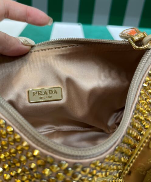 Prada Satin Mini-bag With Crystals 1BC515 Golden 10