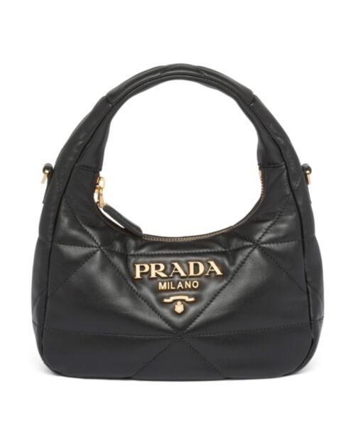 Prada Nappa-leather Mini Bag With Topstitching 1BA384 Black