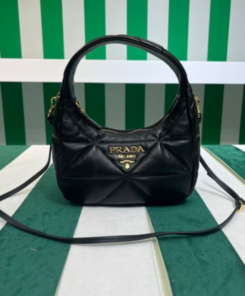 Prada Nappa-leather Mini Bag With Topstitching 1BA384 Black 2