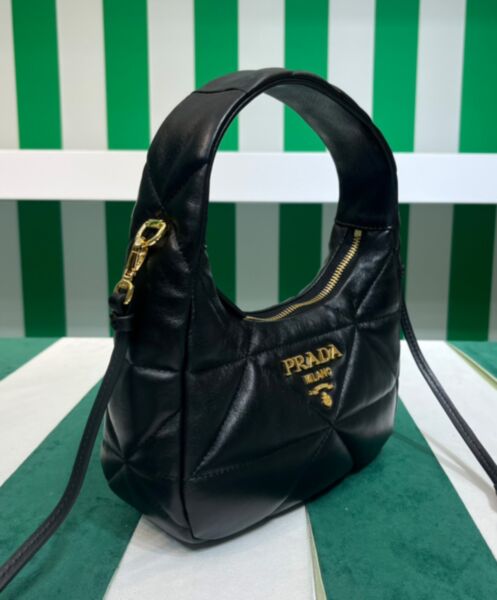 Prada Nappa-leather Mini Bag With Topstitching 1BA384 Black 3