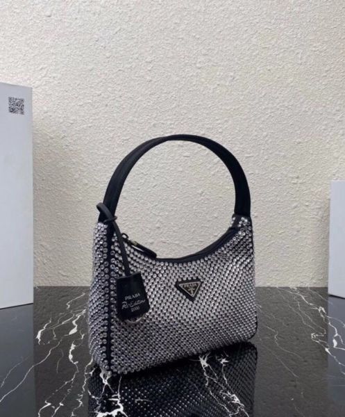Prada Satin Mini-Bag With Artificial Crystals 1NE515 