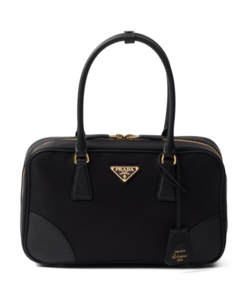 Prada Re-Edition 1978 Medium Re-Nylon And Saffiano Leather Two-Handle Bag 1BB115 Black