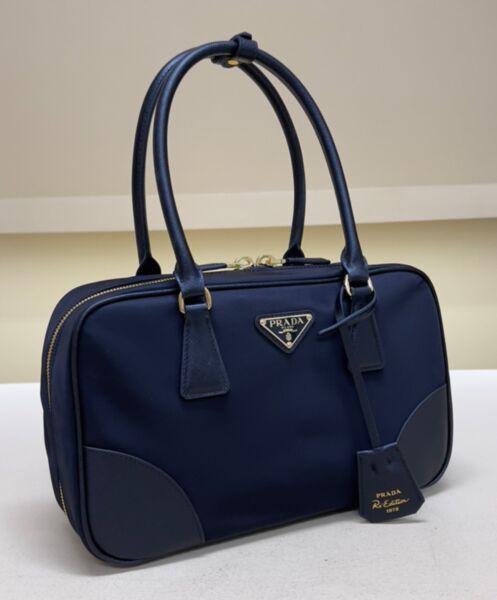 Prada Re-Edition 1978 Medium Re-Nylon And Saffiano Leather Two-Handle Bag 1BB115 Black 3