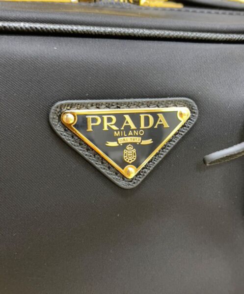 Prada Re-Edition 1978 Medium Re-Nylon And Saffiano Leather Two-Handle Bag 1BB115 Black 7