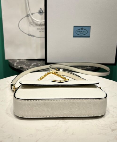 Prada Saffiano Leather Mini-bag 1BD356 Cream 5