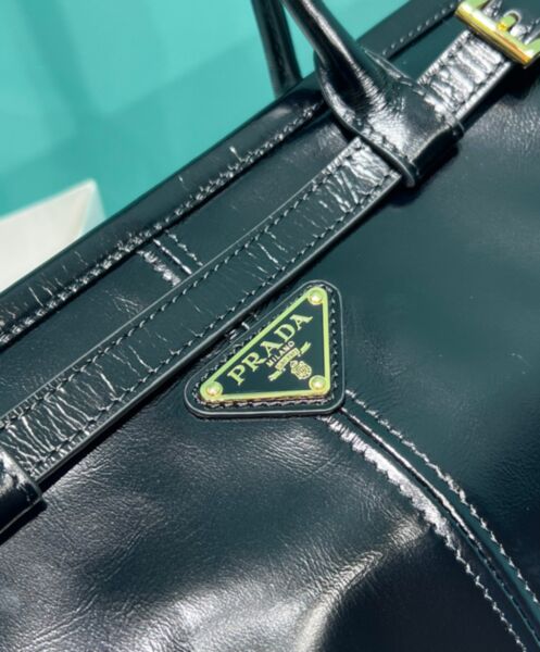 Prada Medium Leather Handbag 1BA426 Black 6